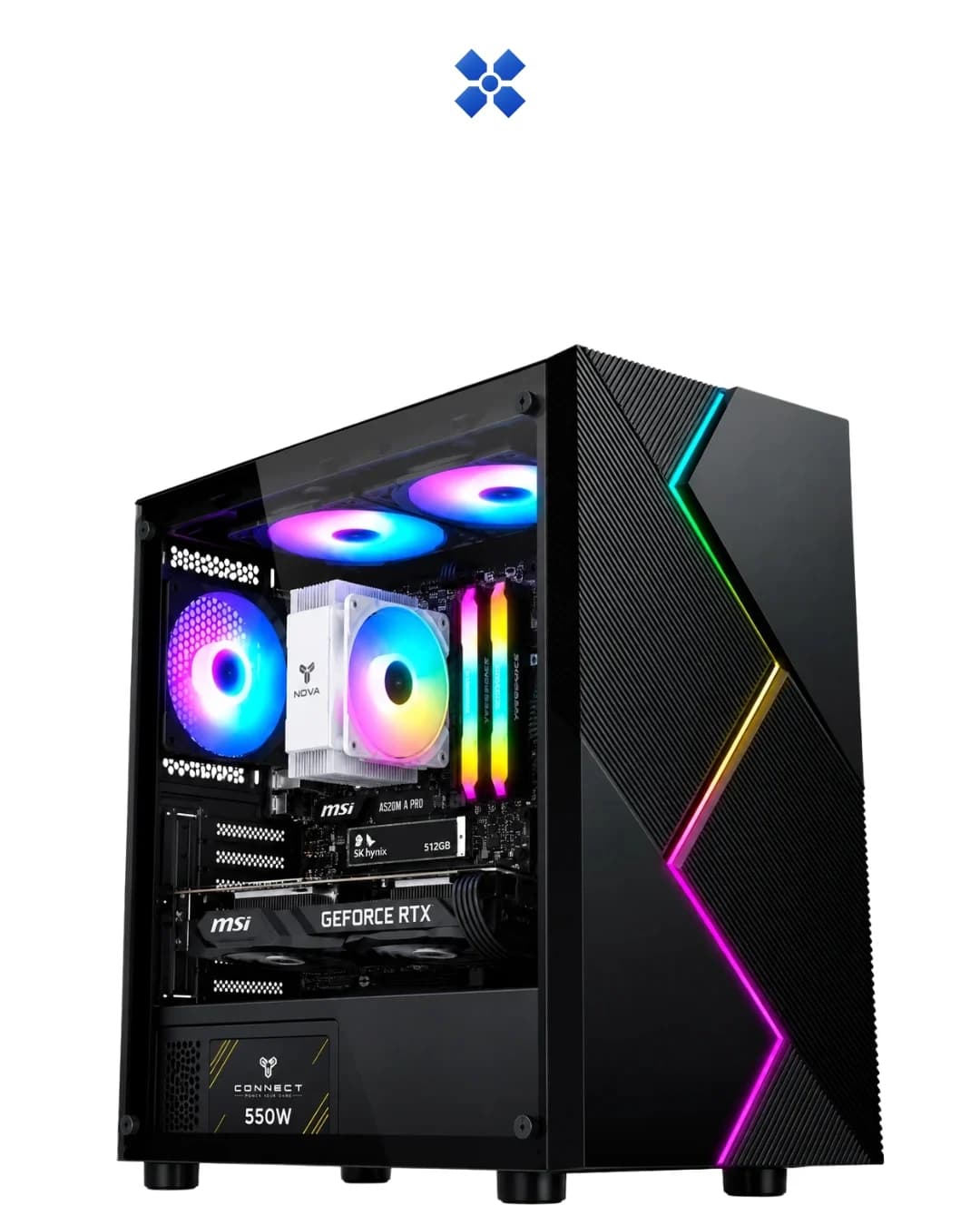 PC GAMING RYZEN 5 5600, RTX 5060 8GB, 16GB DDR4 3200MHz, 512GB NVMe